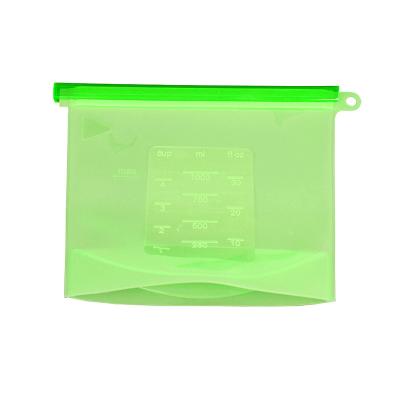 China Viable Wholesale Bpa Free Reusable Zipper Seal Food Packaging Platinum Silicone Food Storage Bag Te koop