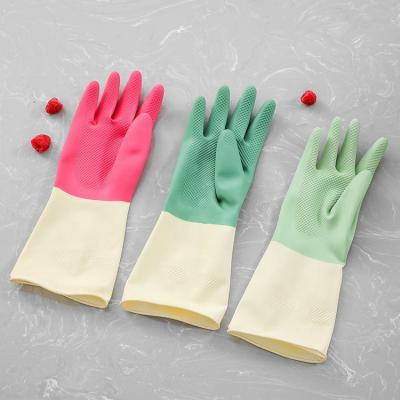 Cina Wholesale Durable Kitchen Cleaning Long Latex Dishwashing Gloves Waterproof Household Rubber Gloves Safety Gloves in vendita