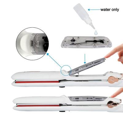 China Beauty Product Electronic Hair Straightening Jet Black Flat Iron Ceramic Element Flat Iron Hair Straightener Steamer for sale