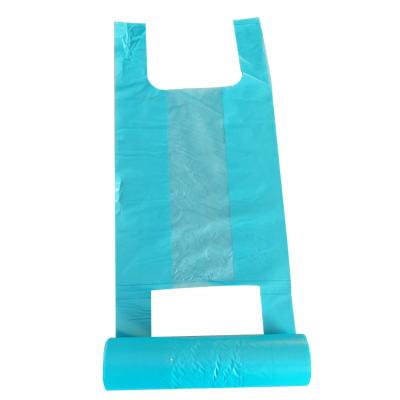 China Disposable Biodegradable Packaging On Roll HDPE Thank You Shopping Cheap Custom Printed Plastic T Shirt Bags for sale