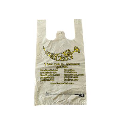 China d2w Disposable Compostable Biodegradable Custom Logo Plastic T-shirt Bag for sale