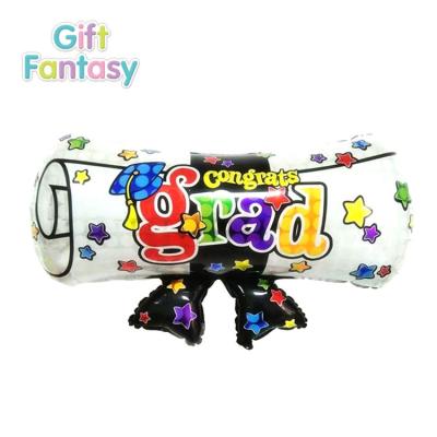 China Toy Wholesale Grad Theme Congratulation Graduate Banner Kids Birthday Party Background Decoration Individual Packing Placed Foil Balloons for sale