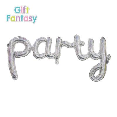 China High Quality Gift Toy Amazon Laser Party Letters Silver Plain Balloons For Wedding Happy Birthday Aluminum Foil Balloon Factory for sale