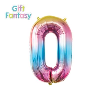 China 16 Inch Happy Birthday Gradient Letter Number Gift Toy Balloons Foil Film Balloon For Wedding Birthday Party for sale