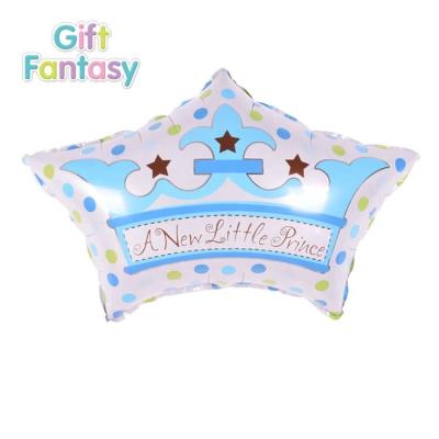 China Gift Cute Toy Blue Prince Crown Foil Balloon Happy Birthday Decoration Air Balloons for Baby Shower Baptism Party Decor Balloon Globo for sale