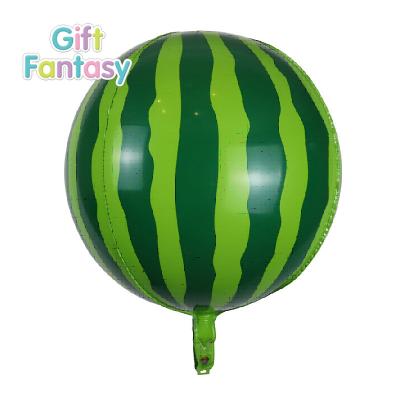 China Hot Selling Gift Toy 22 Inch 4D Watermelon Printed Balloons Helium Balloon For Party for sale