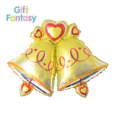 China Gift Toy Christmas Atmosphere Decorated With Aluminum Film Balloons Christmas Bell Decorations Aluminum Foil Balloon Wholesale Globos for sale