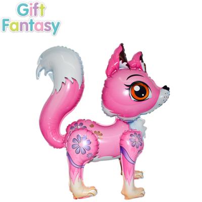 China Gift Toy New Design Animal Foil Balloons 4D Walking Fox Dinosaur Balloon Kids Gifts Party Helium Foil Balloons Birthday Decoration for sale