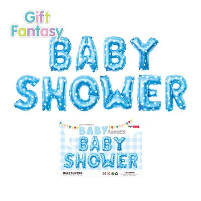 China Baby Shower Gift Toy Letters Balloon Set Helium Stuffing 16 Inch Baby Party Balloons Gender Foil Tell Him or Her Boy or Girl Balloons for sale