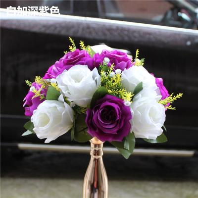 China Wedding Centerpieces Rose Artificial Silk Flower Ball Tabletop Wedding Rose Ball for Wedding Flower Arrangements for sale