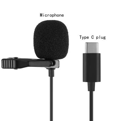 China Microphone Cable Type C Detachable Condenser Microphone Mini Lapel Lavalier MIC for Android IOS Mobile Phone USB Microphone with 1.2m EPT Cable for sale