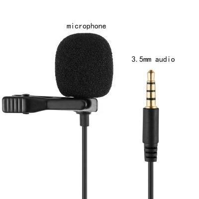 China Portable Mike Lapel Clip Cable Microphone 3.5 Mm Jack Matel Mini Wired Condenser Lavalier Microphone For Smart Mobile Phone Camera for sale