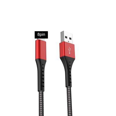 China Mobile Phone Nylon Braided 8 PIN Fast Charging Cable Quick Charger Cable for sale