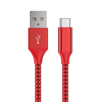 China Hot Selling Speed ​​New Quick Charging 2.0 USB Nylon Braid Cable 5V/3A USB Fast Charging Type C Cable For HUAWEI/Android Mobile Phone for sale