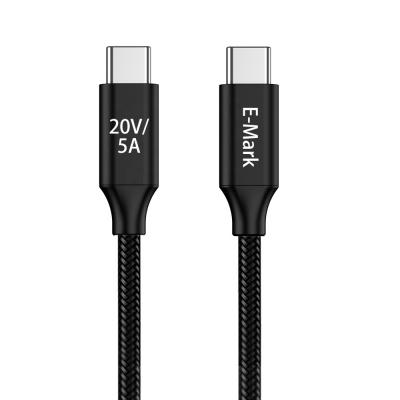 China MP3/MP4 Cable 20V/5A Fast Charging 100W USB C USB Player 2M Usb 2.0 To C Chip E-Brand Nylon Braided Cable For Computer for sale