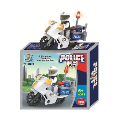 China Children play ABS hot sale mini police plastic cool city motorcycle toy building blocks with good price of child gift compatible legoingly for sale