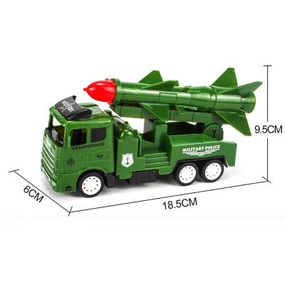 China Rubbing Toy Truck Shape Sorter Trailers Plastic Mini Bruder Missile Truck Martial Toy For Kids for sale