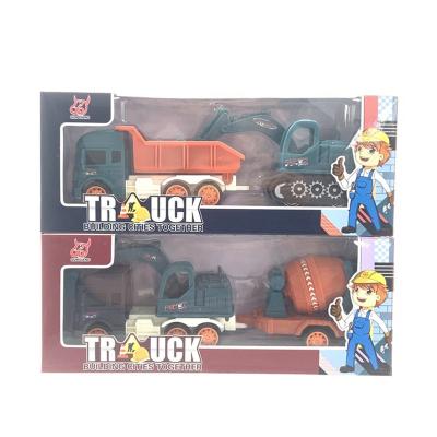 China Interesting Construction Rear Truck Toy Friction Car For Kids Cartoon Engineering for sale