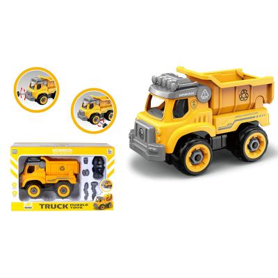 China Toy Diy Diecast Truck Engineering Construction Vehicle Model Car Truck Transporter Plastic Toy For Sale for sale