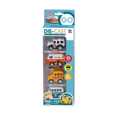 China Assorted Toy High Quality Diecast Cartoon Toy Vehicles Pull Back Alloy Car 4 Diecast Models for sale