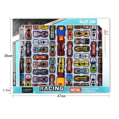 China 2022 Hot Selling Diecast Toy Rubbing Alloy Graffiti Racing Pull Back Toy Cars Play Set With 2 Launcher Diecast Toy Vehicles for sale