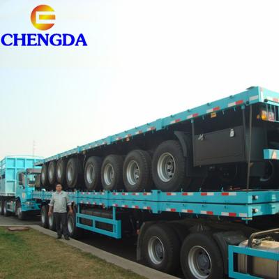 China Truck Trailer Used Used Cheap 3 Axle Flatbed Truck Semi Trailer for sale