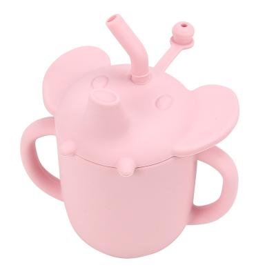 China Cute Elephant Neutral Silicone Baby Cups Sippy Cups Shaping Cups for Infants and Toddlers for sale