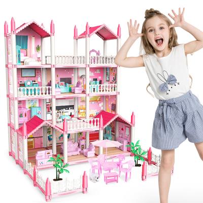 China Girls Popular Gathering Princess House Dollhouse Furniture Set DIY Model Villa Toy Kiddy Palace Toys for sale