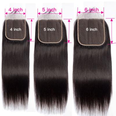 China 100% Brazilian Human Hair 2x6 4x4 HD Transparent Lace Closure 5x5 13x6 Lace Frontal Closure for sale