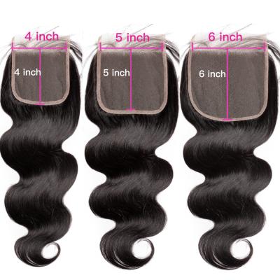 China 100% Brazilian Human Hair 2x6 4x4 HD Transparent Lace Closure 5x5 13x6 Body Wave Human Hair Lace Frontal Closure for sale