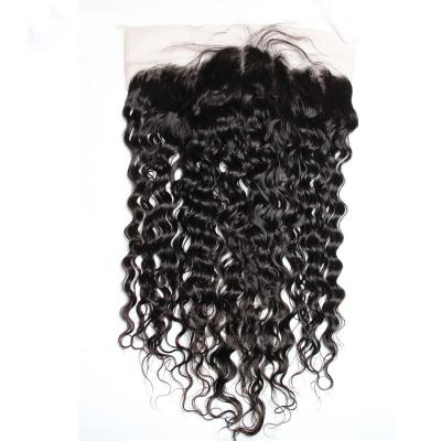 China 100% Human Hair Water Wave Lace Frontal Closure 13*4 13x6 HD Transparent Lace Front Brazilian Hair for sale