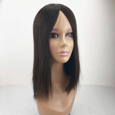 China Custom Made Wig Topper Sheitels Skin Wave Natural Silky Straight Virgin Hair European Kosher Wig Size And Color For Jewish Women for sale