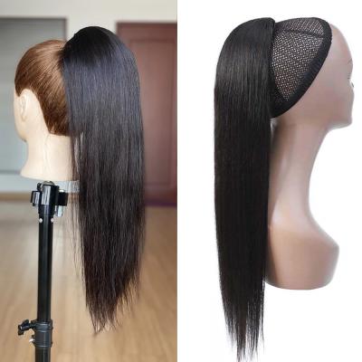 China 100% Straight Hair Ponytail Hair Extensions Wrap Around Drawstring Ponytail Clip In for sale