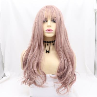 China Wholesale Cheap Silky Straight Body Wave Natural Wave Synthetic Wig With Blow Baby Hair Highlight 1B Light Brown Blonde Black Ombre Hair for sale