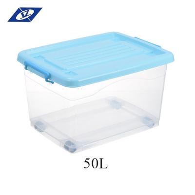 China Viable universal transparent trash can storage box pp plastic material storage bins storage box with lids for sale