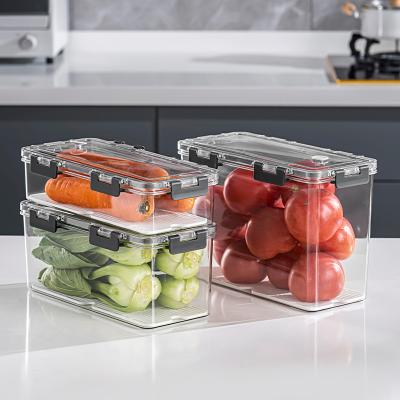 China Modern Food Kitchen Transparent Plastic Containers Set Refrigerator Food Storage Box Kitchen Storage Containers With Lid for sale