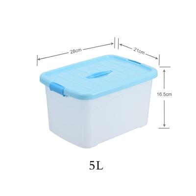 China Dustproof Storage Box Stocked Compartment 5L Small Size Plastic Storage Boxes With Lid for sale