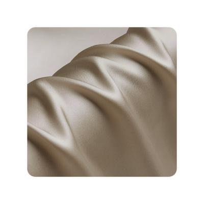 China Satin 16/19/22/25/30/40mm Camel Color 100% Silk Breathable Satin Charmeuse Soft Shiny Silk Fabric for sale