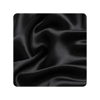 China Grade 6A Black Mulberry Fabric Breathable Silk Charmeuse 30mm Silk Satin 45