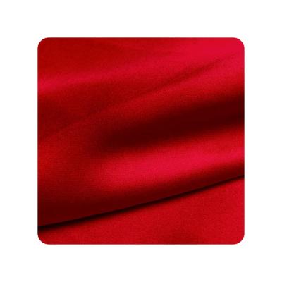 China Charmeuse Breathable Silk Fabric Crepe Satin 114CM 19mm Single Silk Silk Fabric Red Color For Pillowcases for sale