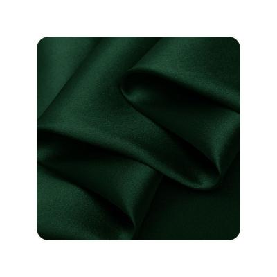 China 100% Silk Charmeuse Breathable Mulberry 16mm Silk Satin Fabric For Women Dress Dark Green Silk Pillow Case for sale