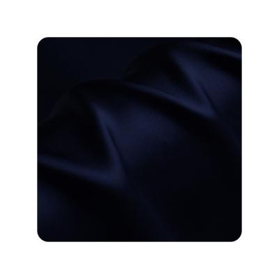 China Breathable Silk Crepe Satin Fabric 19mm Silk Satin/Charmeuse For Silk Pillowcase Navy Blue Color for sale