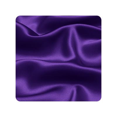 China Custom Print Breathable Silk Satin Fabric 19mm Silk Charmeuse For Maxi Dress No.34 Silk Purple Color for sale