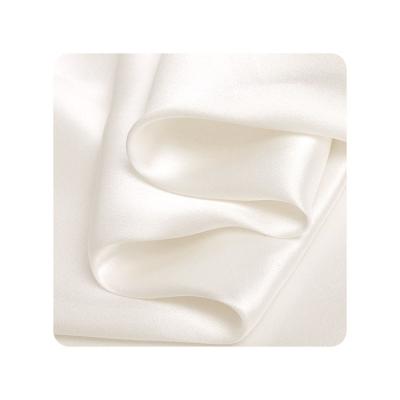 China High Quality Stretch Satin Crepe Fabric Stretch 19mm Silk Satin / Charmeuse For Dress Silk Ivory White for sale