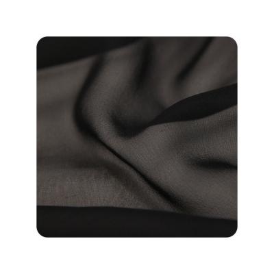 China Pure Silk Chiffon Fabric 6mm Width Black Color Pure Silk Fabric 55