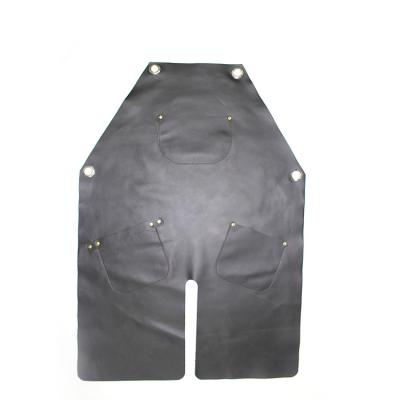 China 100% Eco-Friendly Bartenders Bar Apron Cowhide Leather Fashion Sleeveless Apron Custom Logo for sale