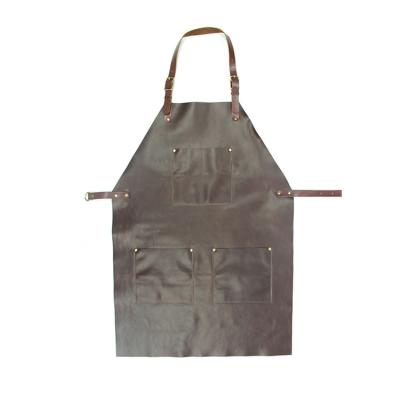 China 100% Eco-friendly Hot Selling Genuine Leather Aprons , Custom Chef's Job Cafe Logo for sale