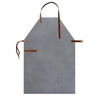 China 100% Eco-friendly Customized Aprons For First Layer Cowhide Cafe BBQ Shop for sale