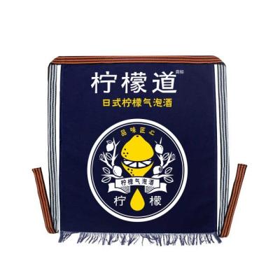 China 100% Factory Price Eco-Friendly Cheap Blue Printed Bibs Eco Friendly Custom Kitchen Half Cooking Chef Baking Apron for sale