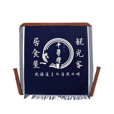 China 100% factory wholesale price eco-friendly kitchen black half linen aprons customized bibs for tavern sushi restaurant apron for sale